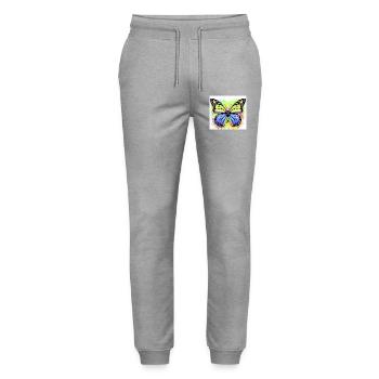Schmetterling - Stanley/Stella Unisex Bio Jogginghose Mover  - Grau meliert - Vorne - Marisol (170cm) & Nik (191cm)