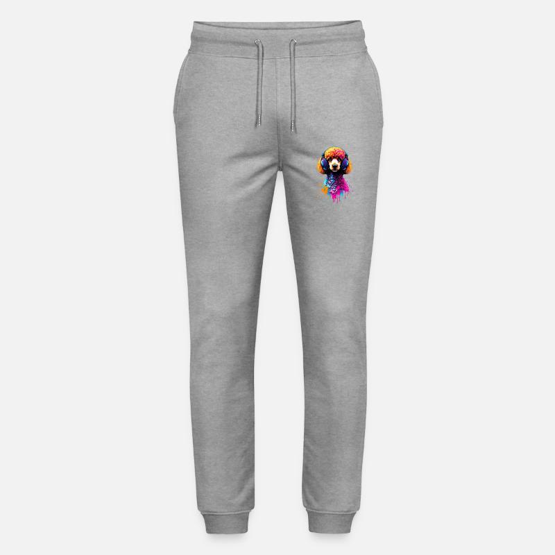 Caniche avec un casque - Pantalon de jogging bio MOVER Stanley/Stella unisexe - gris chiné