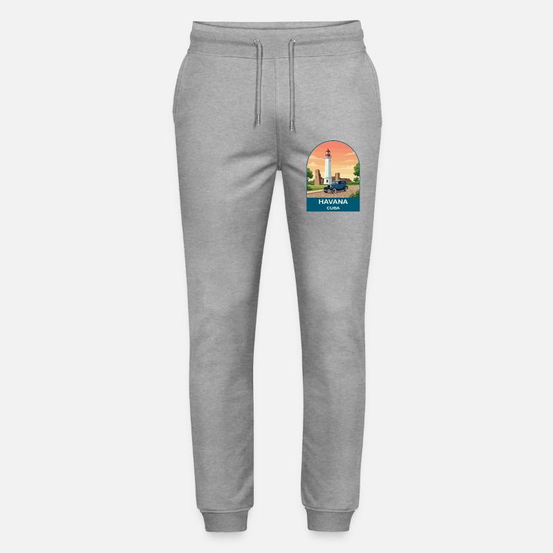 Havana Cuba Oldtimer-Reiseplakat - Stanley/Stella Unisex Bio Jogginghose Mover  - Grau meliert
