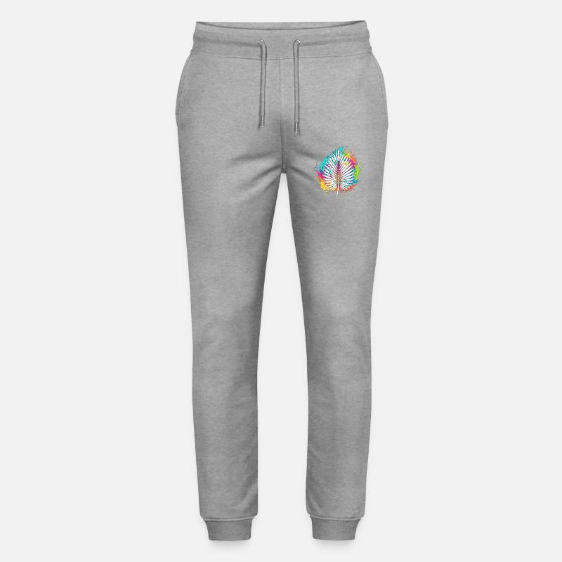 Bunte Palmenfächer Farbexplosion - Stanley/Stella Unisex Bio Jogginghose Mover  - Grau meliert
