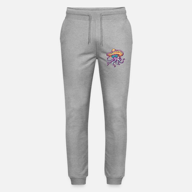 Oktopus Lustig Sombrero - Stanley/Stella Unisex Bio Jogginghose Mover  - Grau meliert