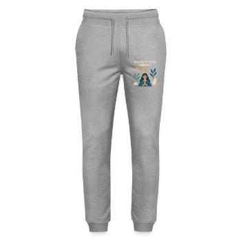 Protecting Your Energy – Meditative Power - Stanley/Stella Mover Unisex Organic Jogging Trousers - heather grey - Front - Marisol (170cm) & Nik (191cm)