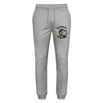 Karpfen ruft  - Stanley/Stella Unisex Bio Jogginghose Mover  - Grau meliert - Vorne - Marisol (170cm) & Nik (191cm)
