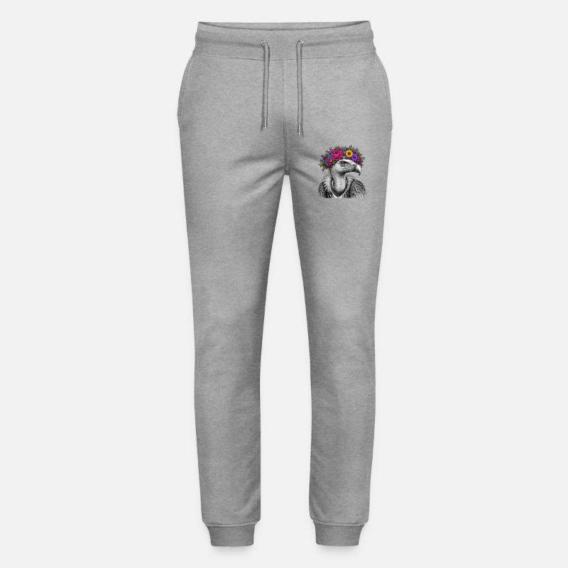 Blütenkranz-Vogelporträt - Stanley/Stella Unisex Bio Jogginghose Mover  - Grau meliert