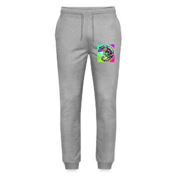 Gecko - Pantalon de jogging bio MOVER Stanley/Stella unisexe - gris chiné - Devant - Marisol (170cm) & Nik (191cm)