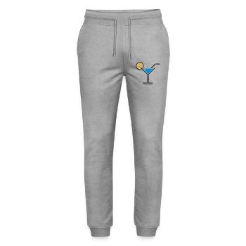 Cocktail / Cocktailglas / Martini + (Hellblau) - Stanley/Stella Unisex Bio Jogginghose Mover  - Grau meliert - Vorne - Marisol (170cm) & Nik (191cm)