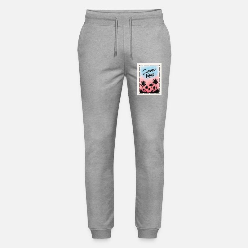 Estivale Style Retro Palmier Design - Pantalon de jogging bio MOVER Stanley/Stella unisexe - gris chiné