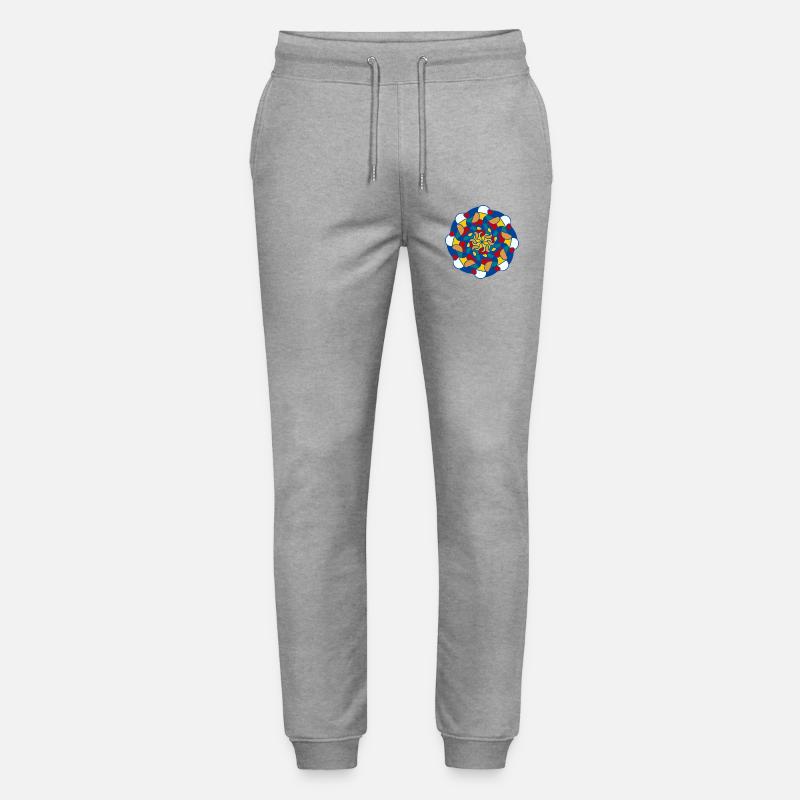 Mandala éclatant kaleidoscope - Pantalon de jogging bio MOVER Stanley/Stella unisexe - gris chiné