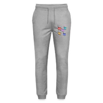 feline - Stanley/Stella Mover Unisex Organic Jogging Trousers - heather grey - Front - Marisol (170cm) & Nik (191cm)
