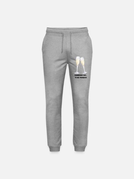 Prosecco Glasses - Stanley/Stella Mover Unisex Organic Jogging Trousers - heather grey