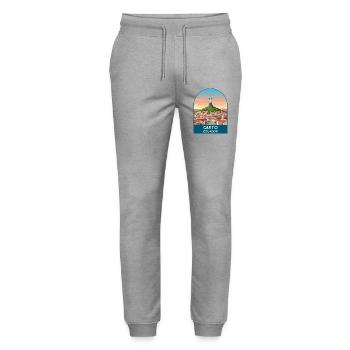 Quito Ecuador El Panecillo Vintage Travel Art - Stanley/Stella Mover Unisex Organic Jogging Trousers - heather grey - Front - Marisol (170cm) & Nik (191cm)
