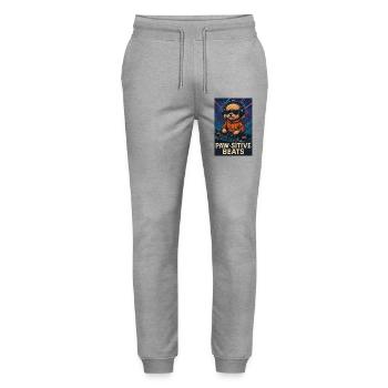 DJ Maltipoo – Paw-sitive Beats im Nachtclub - Stanley/Stella Unisex Bio Jogginghose Mover  - Grau meliert - Vorne - Marisol (170cm) & Nik (191cm)