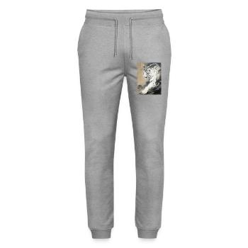 Der Stahlwind: Baihu – Schneidender Atem - Stanley/Stella Unisex Bio Jogginghose Mover  - Grau meliert - Vorne - Marisol (170cm) & Nik (191cm)