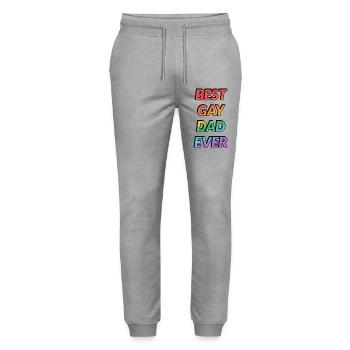 Best Gay Dad Ever LGBT Pride Month - Stanley/Stella Mover Unisex Organic Jogging Trousers - heather grey - Front - Marisol (170cm) & Nik (191cm)