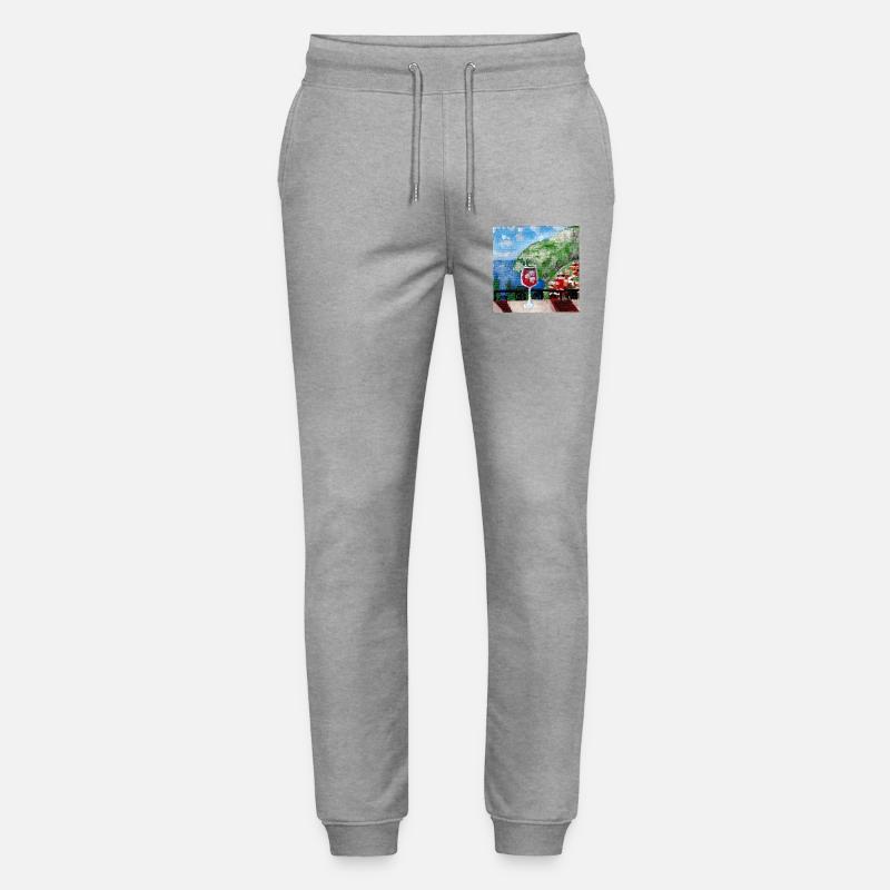 Meerblick_Ölgemälde_mit_cocktail - Pantalon de jogging bio MOVER Stanley/Stella unisexe - gris chiné