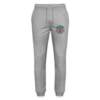 Malle Divas On Tour Women's Flamingo Mallorca Party - Stanley/Stella Mover Unisex Organic Jogging Trousers - heather grey - Front - Marisol (170cm) & Nik (191cm)