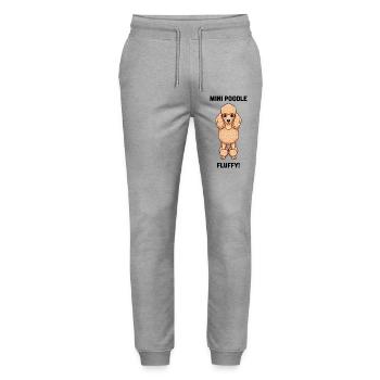 Hund Zwergpudel Pudel Flauschiger Hund - Stanley/Stella Unisex Bio Jogginghose Mover  - Grau meliert - Vorne - Marisol (170cm) & Nik (191cm)