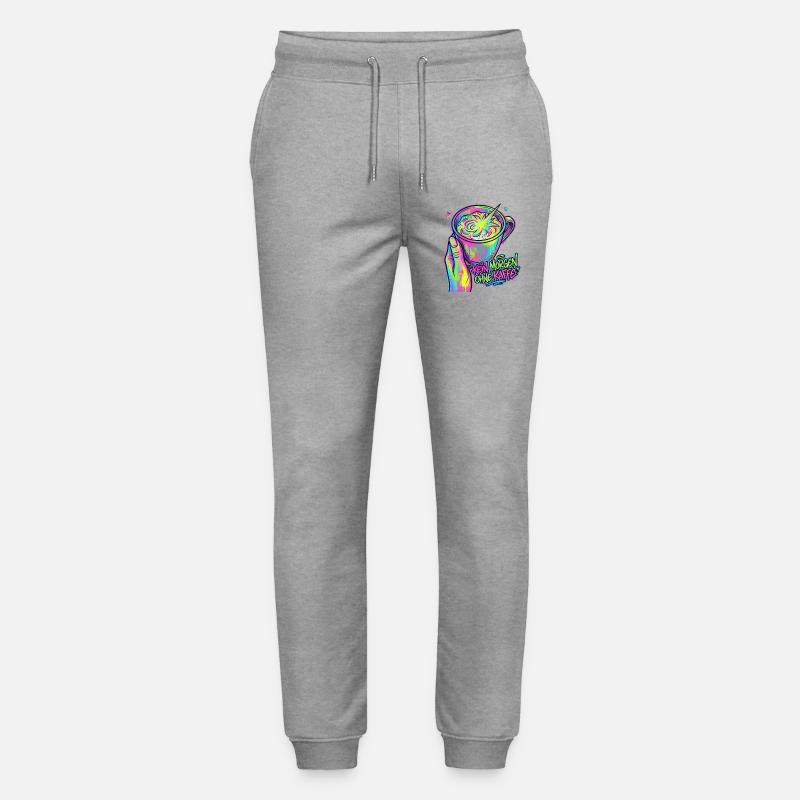 Kaffee Neon Splash – Morgenkick - Stanley/Stella Unisex Bio Jogginghose Mover  - Grau meliert