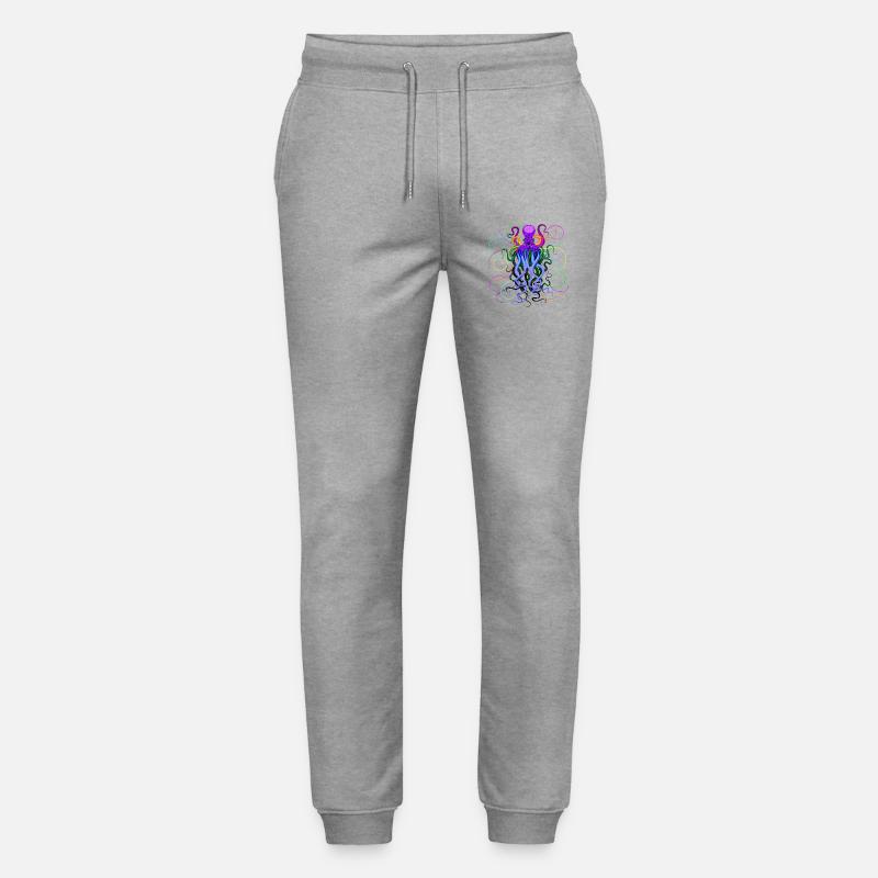 Oktopus Psychedelisches Tiefseewesen - Stanley/Stella Unisex Bio Jogginghose Mover  - Grau meliert