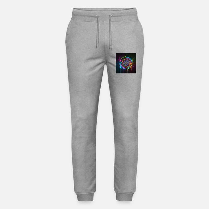 Éclaboussure de cercle néon - Pantalon de jogging bio MOVER Stanley/Stella unisexe - gris chiné