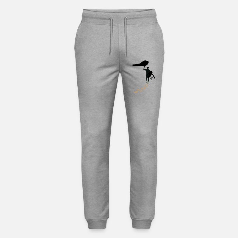 Wingfoiler mit Fusstapfen - Stanley/Stella Unisex Bio Jogginghose Mover  - Grau meliert