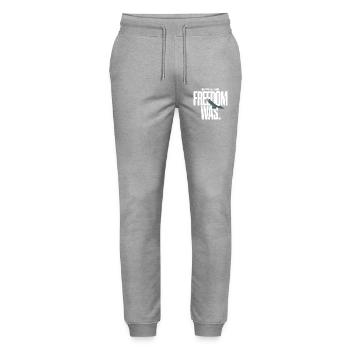 Money Goal Freedom Mindset Unternehmer Freiheit - Stanley/Stella Unisex Bio Jogginghose Mover  - Grau meliert - Vorne - Marisol (170cm) & Nik (191cm)