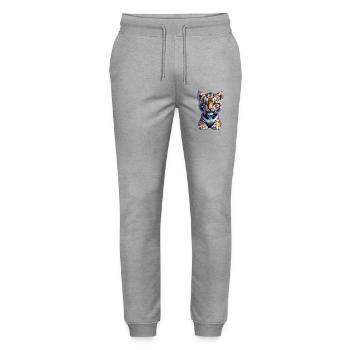 Cute tiger baby - Stanley/Stella Mover Unisex Organic Jogging Trousers - heather grey - Front - Marisol (170cm) & Nik (191cm)