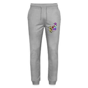 Teddy Mother's Day Kids Birthday Bears - Stanley/Stella Mover Unisex Organic Jogging Trousers - heather grey - Front - Marisol (170cm) & Nik (191cm)
