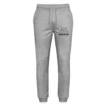 Maman nous avons essayé de te trouver cadeau - Pantalon de jogging bio MOVER Stanley/Stella unisexe - gris chiné - Devant - Marisol (170cm) & Nik (191cm)