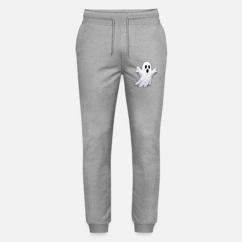 Friendly Haunted Ghost - Stanley/Stella Mover Unisex Organic Jogging Trousers - heather grey