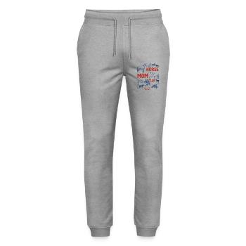 Chemise du club de maman de chiens La vie est meilleure avec les chiens - Pantalon de jogging bio MOVER Stanley/Stella unisexe - gris chiné - Devant - Marisol (170cm) & Nik (191cm)
