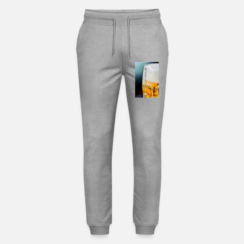 Light Gold Beer Glass Pattern - Stanley/Stella Mover Unisex Organic Jogging Trousers - heather grey