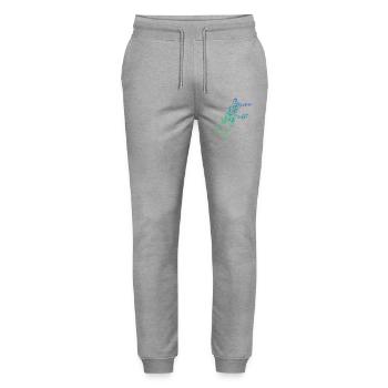 Pickleball players design for pickleball game fans - Stanley/Stella Mover Unisex Organic Jogging Trousers - heather grey - Front - Marisol (170cm) & Nik (191cm)