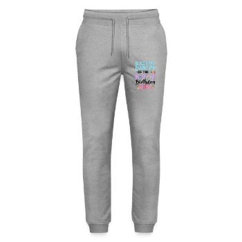 Favorite Aunt of The K-Pop Birthday Girl - Stanley/Stella Mover Unisex Organic Jogging Trousers - heather grey - Front - Marisol (170cm) & Nik (191cm)