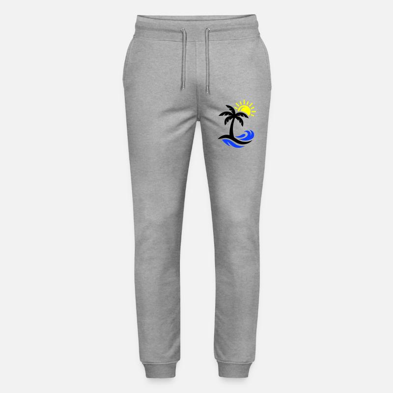 Océan Palm Tree Beach - Pantalon de jogging bio MOVER Stanley/Stella unisexe - gris chiné