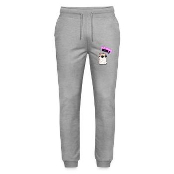 Katzencool mit Sonnenbrille – Miau - Stanley/Stella Unisex Bio Jogginghose Mover  - Grau meliert - Vorne - Marisol (170cm) & Nik (191cm)