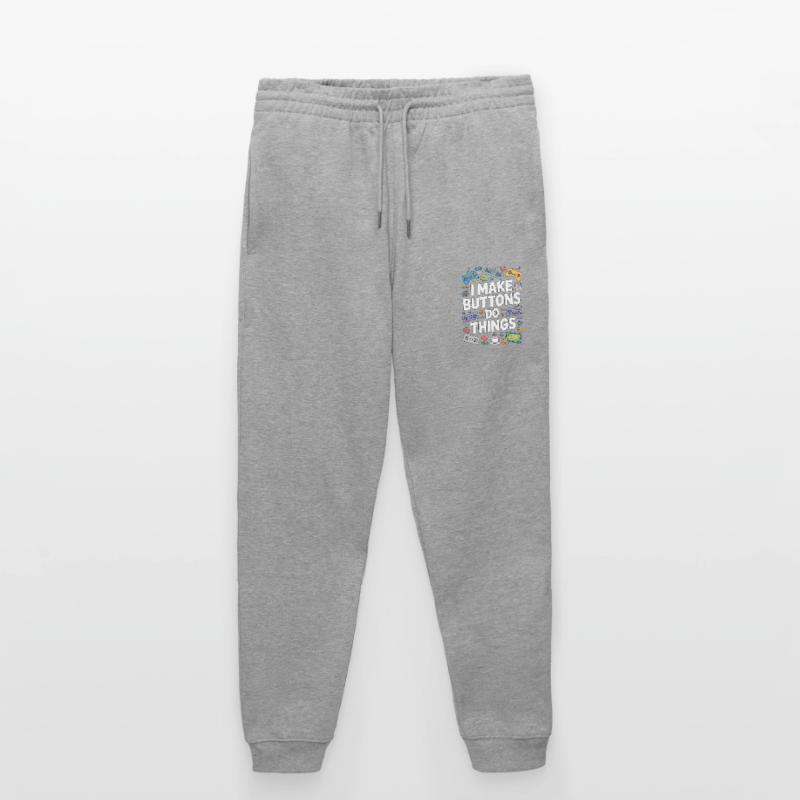 Game Developer I Make Buttons Software Developer Stanley/Stella Mover Unisex Organic Jogging Trousers