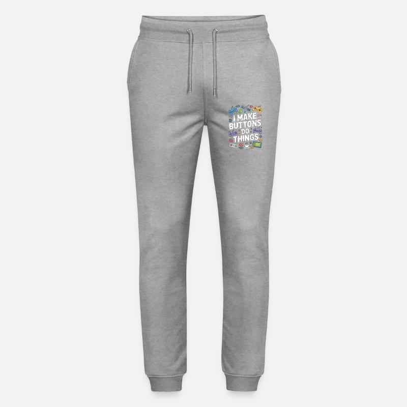 Game Developer I Make Buttons Software Developer Stanley/Stella Mover Unisex Organic Jogging Trousers