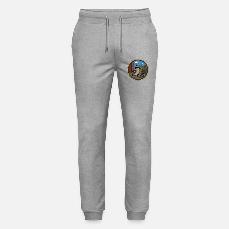 Waschbär in der Kaffeepause - Stanley/Stella Unisex Bio Jogginghose Mover  - Grau meliert