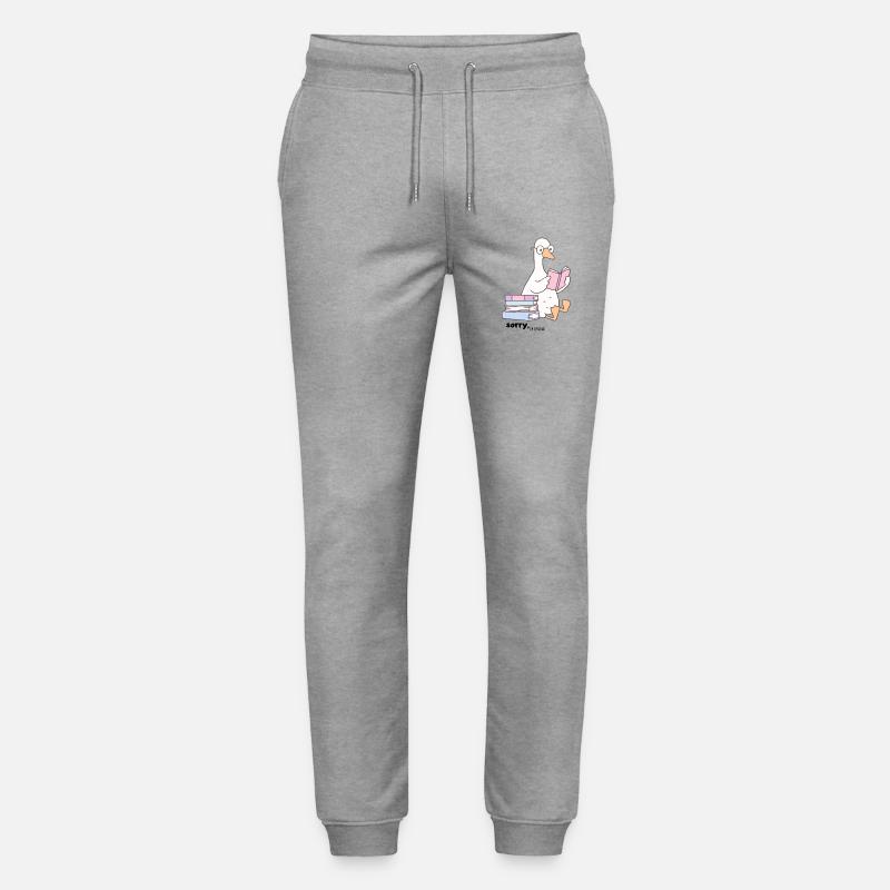 Lesende Gans mit Brille - Stanley/Stella Unisex Bio Jogginghose Mover  - Grau meliert