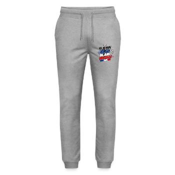 Ici, on Vibre en Bleu Blanc Rouge - Foot - Pantalon de jogging bio MOVER Stanley/Stella unisexe - gris chiné - Devant - Marisol (170cm) & Nik (191cm)
