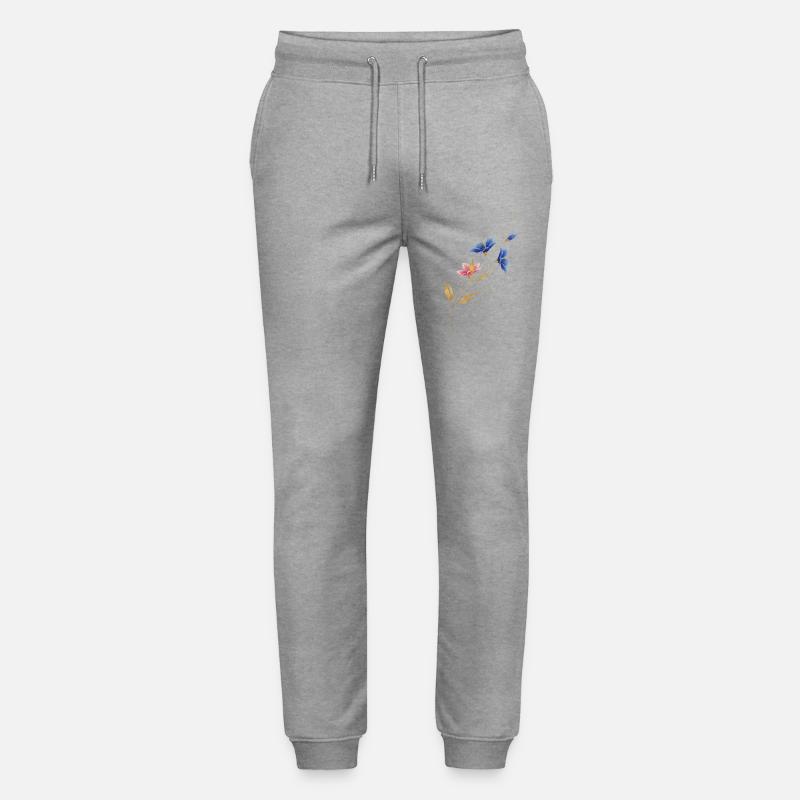 Liane fleur dorée Bleu Rose - Pantalon de jogging bio MOVER Stanley/Stella unisexe - gris chiné