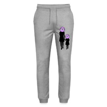 Family Silhouette Dear Children Parents Mom Dad - Stanley/Stella Mover Unisex Organic Jogging Trousers - heather grey - Front - Marisol (170cm) & Nik (191cm)