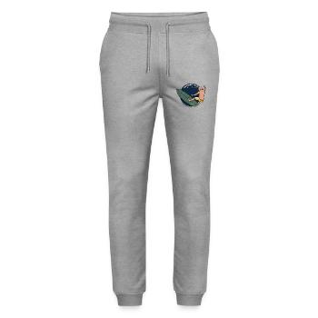 Vintage Margaret River Western Australia Surf - Stanley/Stella Mover Unisex Organic Jogging Trousers - heather grey - Front - Marisol (170cm) & Nik (191cm)