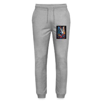 Cat_04 - Stanley/Stella Mover Unisex Organic Jogging Trousers - heather grey - Front - Marisol (170cm) & Nik (191cm)