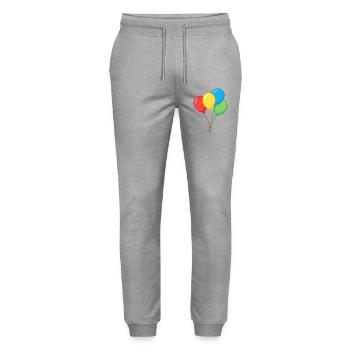 Four Colorful Balloons Graphic Illustration - Stanley/Stella Mover Unisex Organic Jogging Trousers - heather grey - Front - Marisol (170cm) & Nik (191cm)