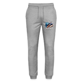 Chemise de nuit drôle de doberman - Pantalon de jogging bio MOVER Stanley/Stella unisexe - gris chiné - Devant - Marisol (170cm) & Nik (191cm)