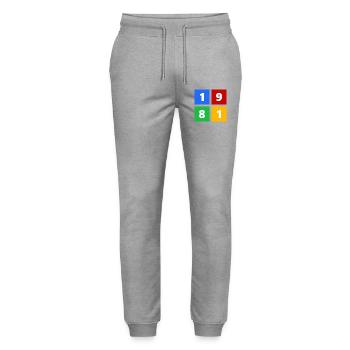 1981 - Stanley/Stella Unisex Bio Jogginghose Mover  - Grau meliert - Vorne - Marisol (170cm) & Nik (191cm)