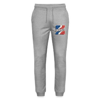 France - Stanley/Stella Mover Unisex Organic Jogging Trousers - heather grey - Front - Marisol (170cm) & Nik (191cm)