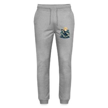 Mondbeschienene Walwellen - Stanley/Stella Unisex Bio Jogginghose Mover  - Grau meliert - Vorne - Marisol (170cm) & Nik (191cm)